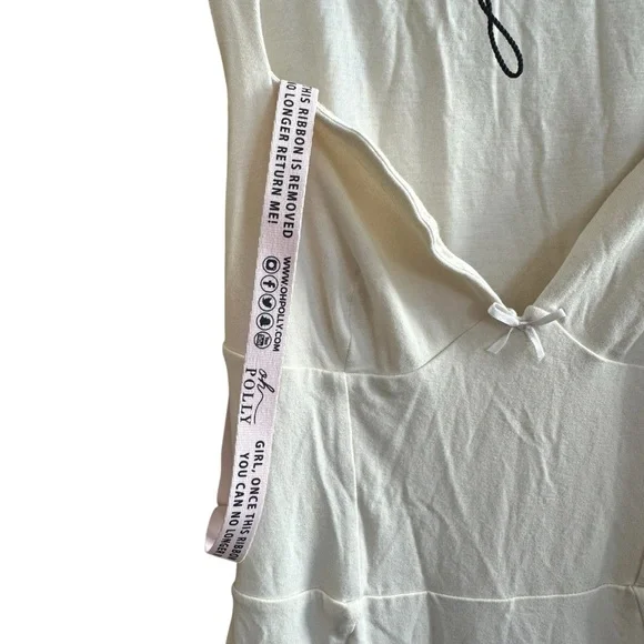 NWOT Oh Polly Nakia Bow Detail Sweetheart Neck Midi Dress Ivory Women’s Size 6 - Picture 4 of 8